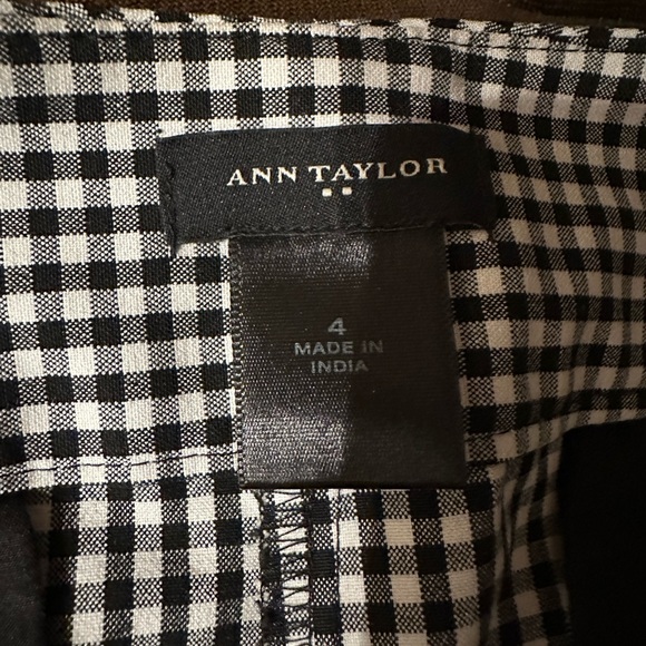 Ann Taylor Black & White Checkered Pants Straight Leg With Pockets Sz 4 - Picture 7 of 11